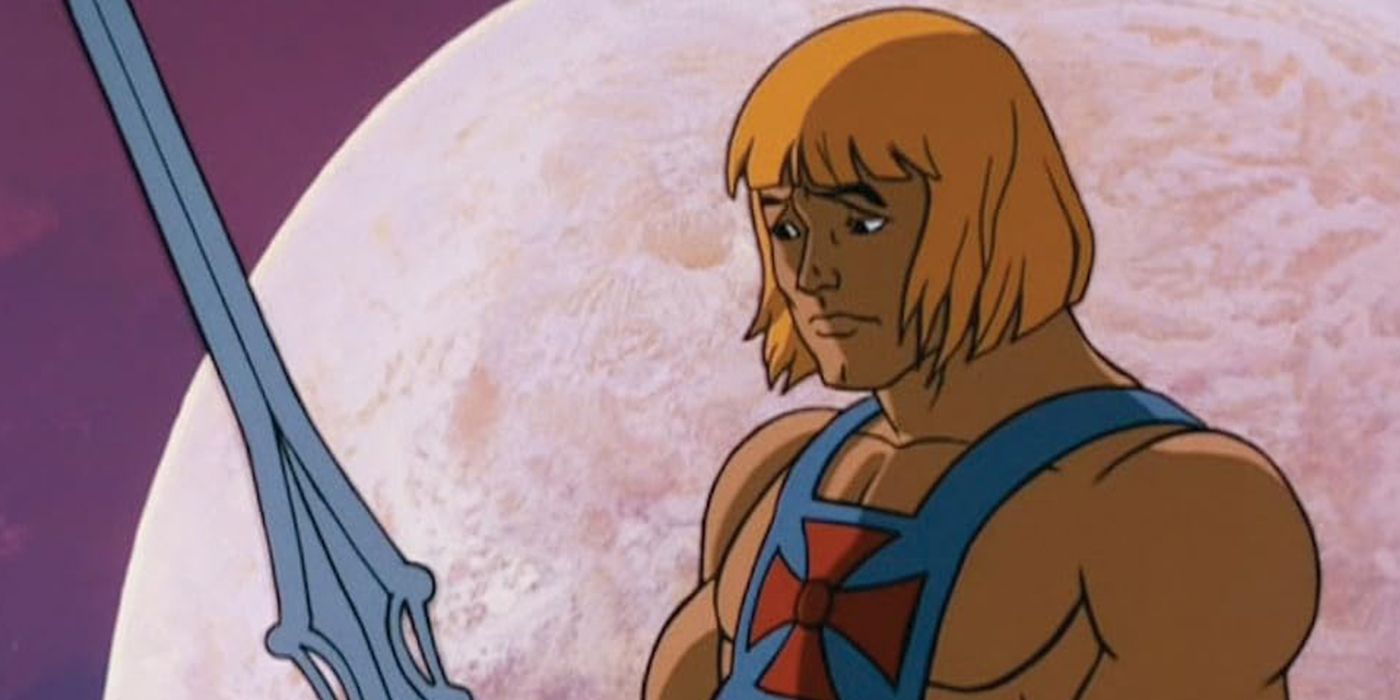 He-Man looking at his sword in the Masters of the Universe