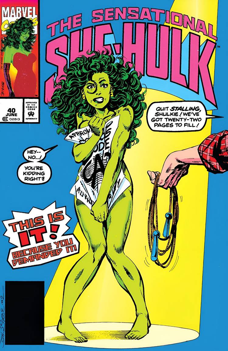 She-Hulk is made to jumprope naked.