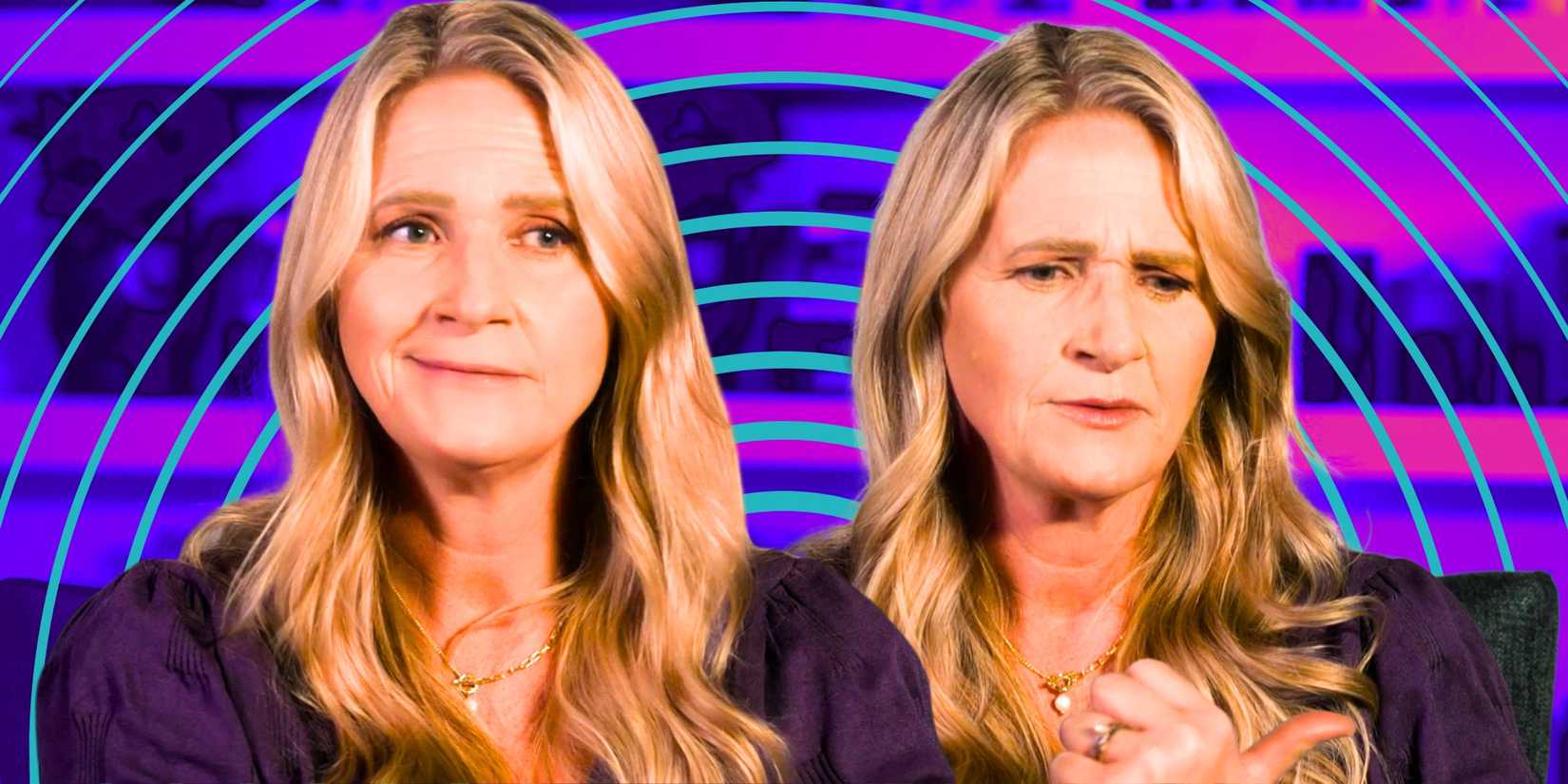 Sister Wives’ Christine Brown looks confused in a monage image.