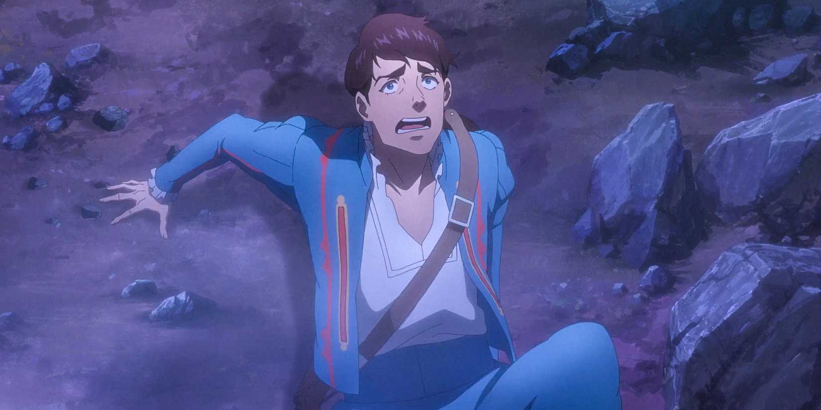 Jaskier looking terrified in The Witcher: Sirens of the Deep