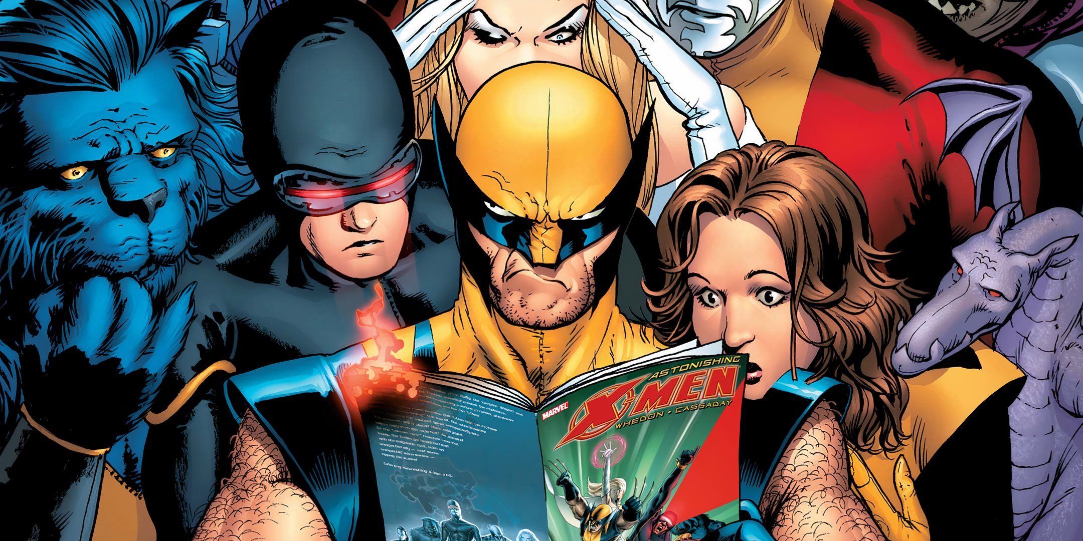 The X-Men Huddled and Reading a Comic Marvel
