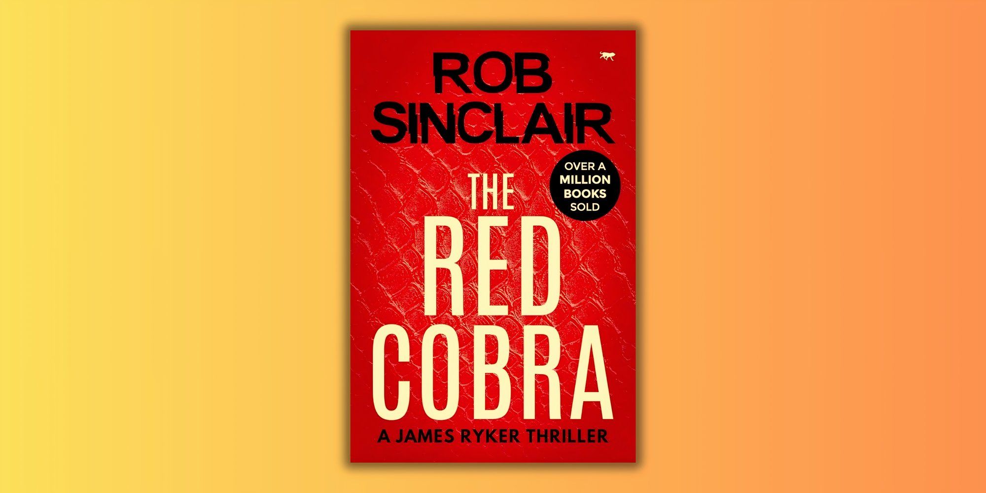 The Red Cobra by Rob Sinclair book cover over an orange gradient background
