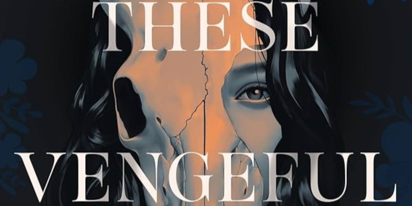 These Vengeful Wishes cover featuring a woman with an animal skull over her face