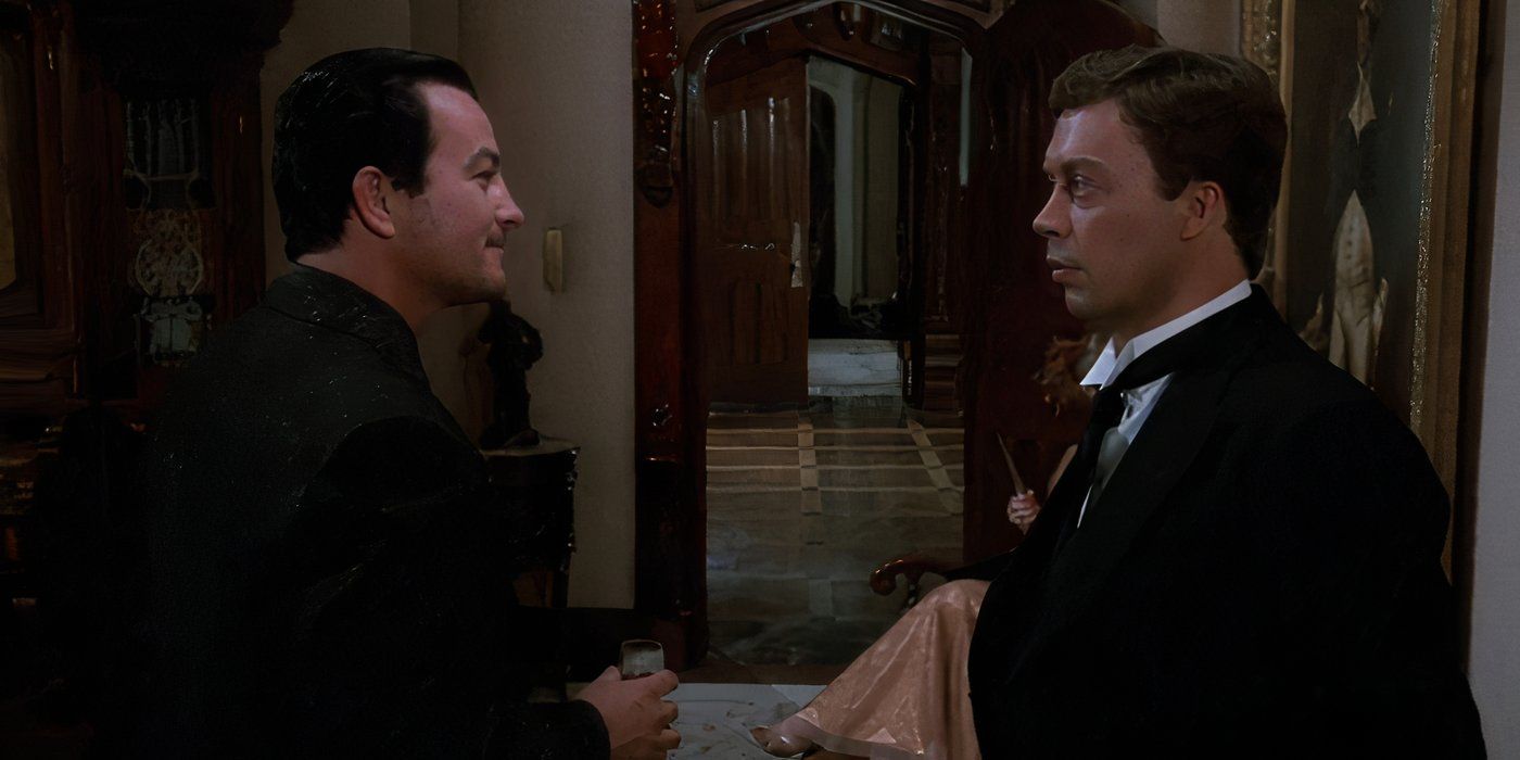 Tim curry like Wadsworth talking to Lee Ving as Mr. Boddy in Clue