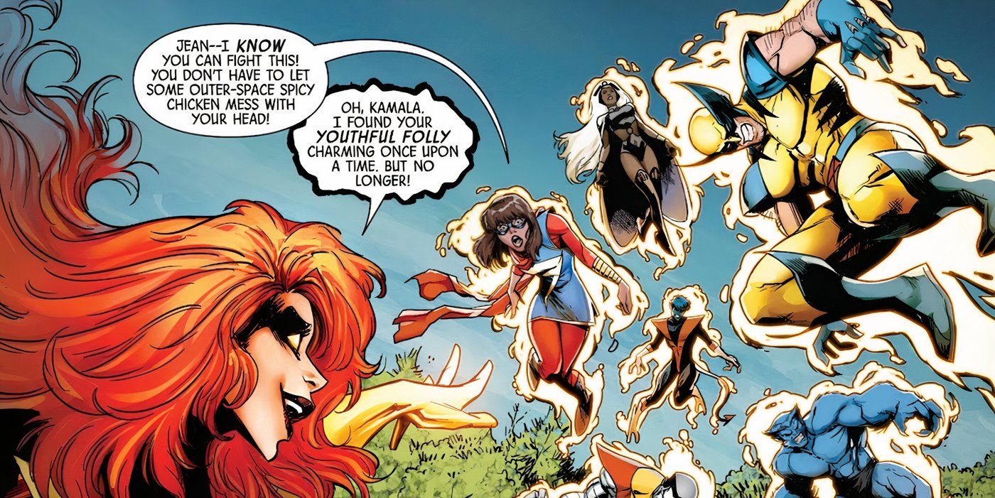 timeslide-ms-marvel-dark-phoenix A Marvel está se preparando para revisitar os momentos mais icônicos de X-Men, alimentando rumores de MCU com a ajuda de Kamala Khan