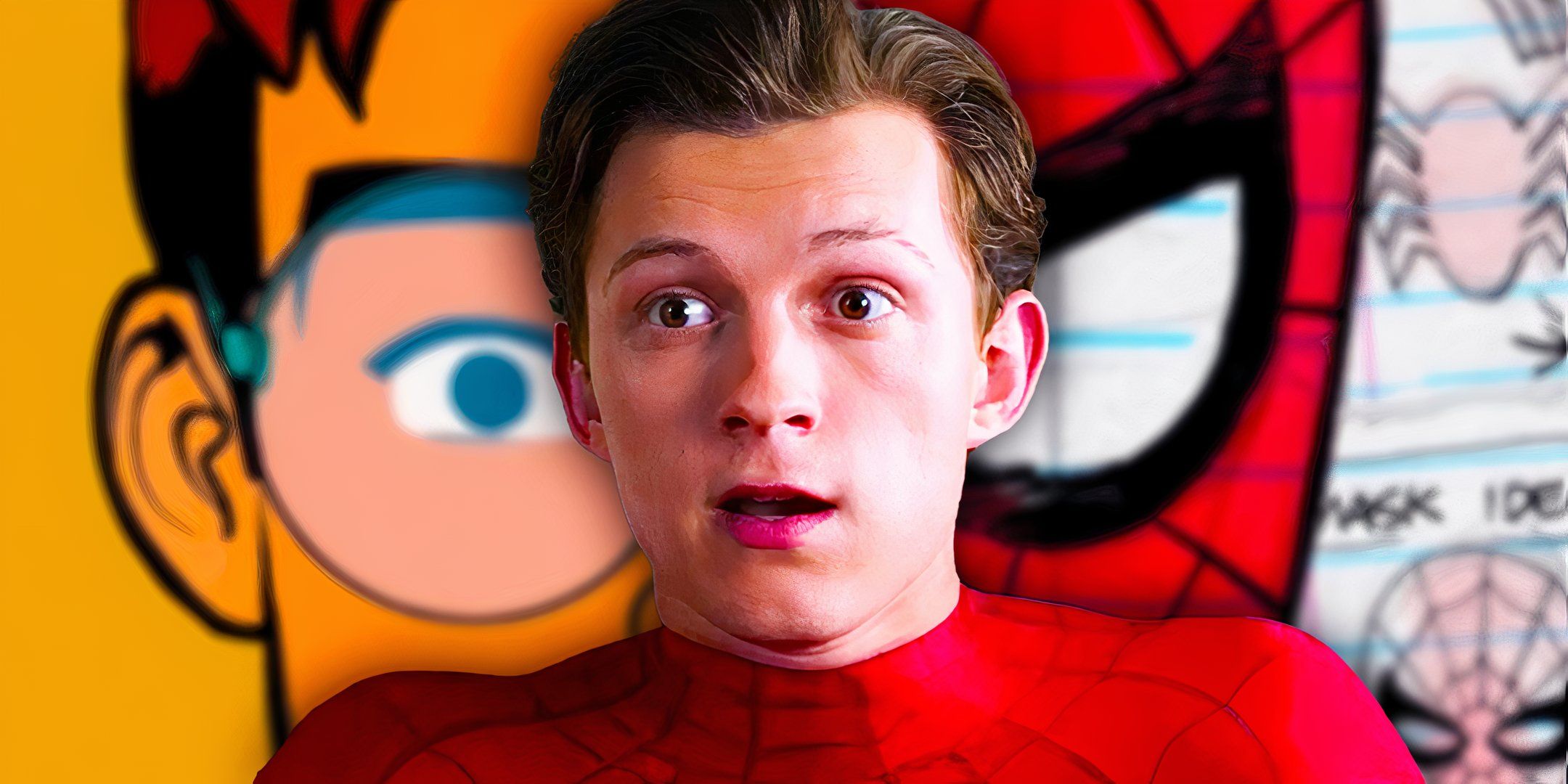 Tom Holland's Spider-Man surprised with Your Friendly Neighborhood Spider-Man background