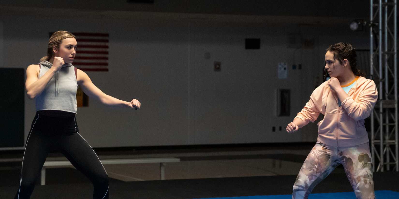 Tory and Sam training in Cobra Kai season 6, part 3