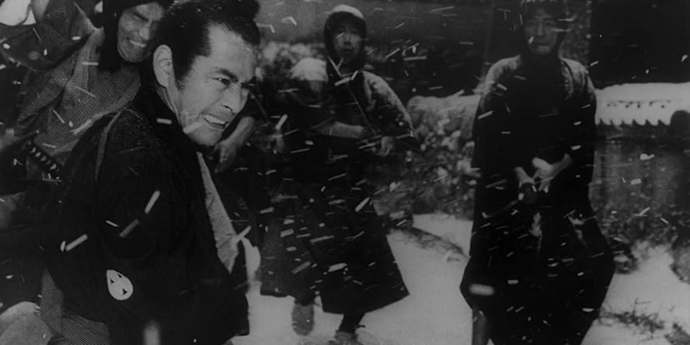 Toshiro Mifune in snow scene The Sword of Doom