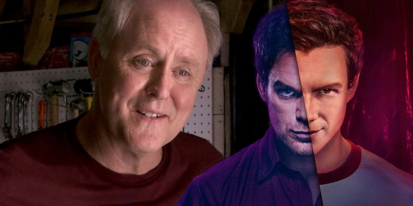 Arthur Mitchell (John Lithgow) and both Michael C. Hall and Patrick Gibson as Dexter Morgan in Dexter