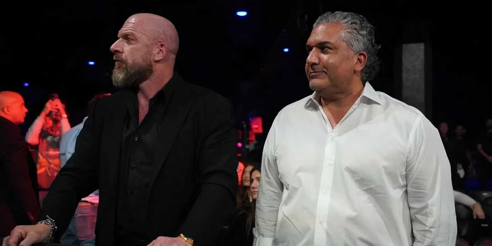 Triple H and Nick Khan in the WWE crowd