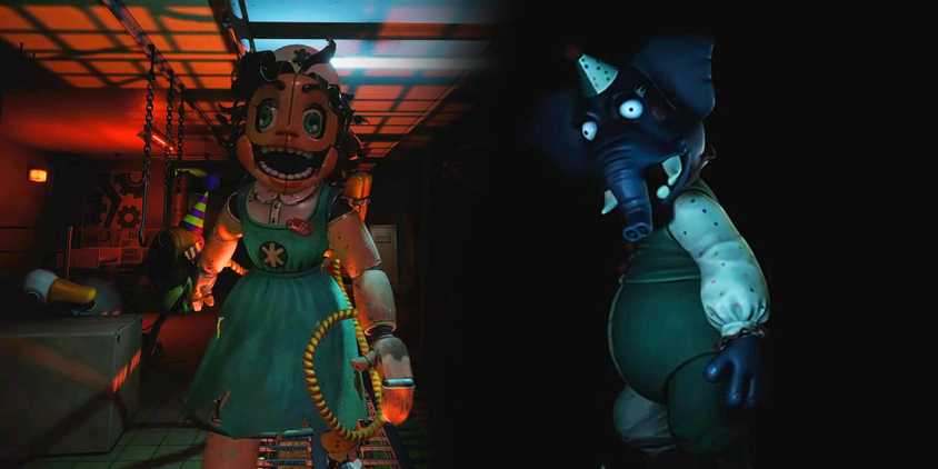 Two of the new animatronics from Five Nights At Freddy's Secret of the Mimic.