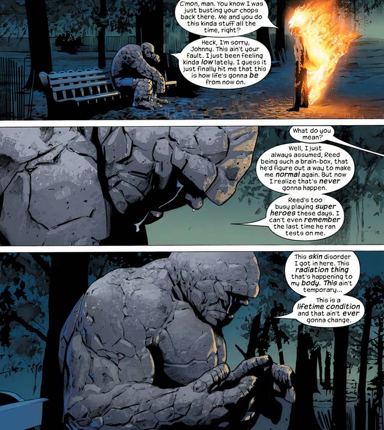 Ultimate Fantastic Four #27 The Thing talks about how Reed Richards will never cure him