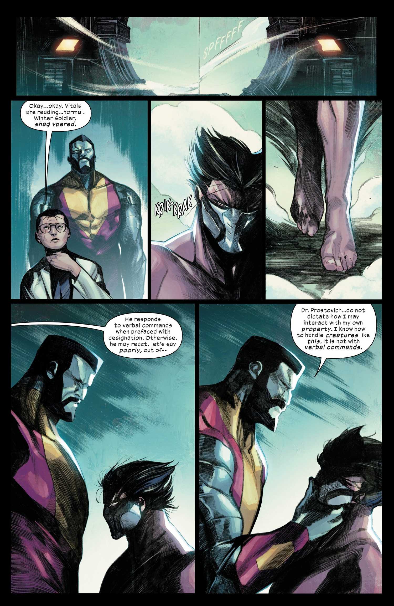 Colossus confronting Wolverine and calling him property, from Ultimate Wolverine #2