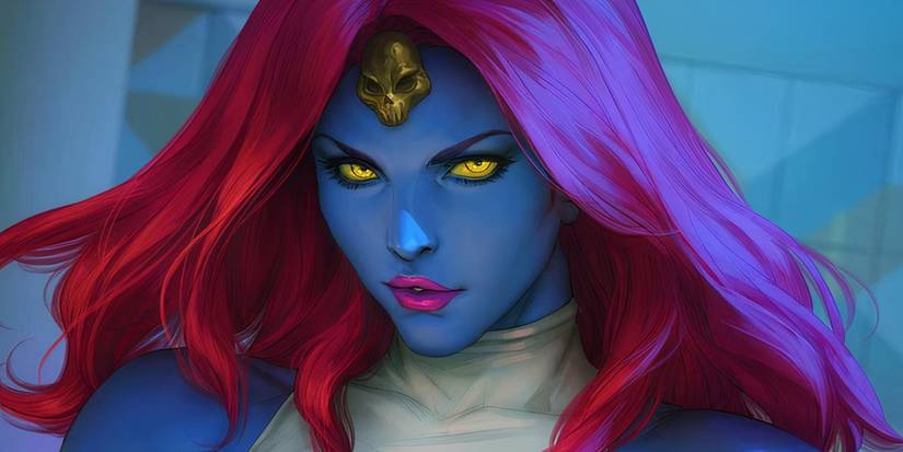 Close-up image of X-Men's Mystique. 