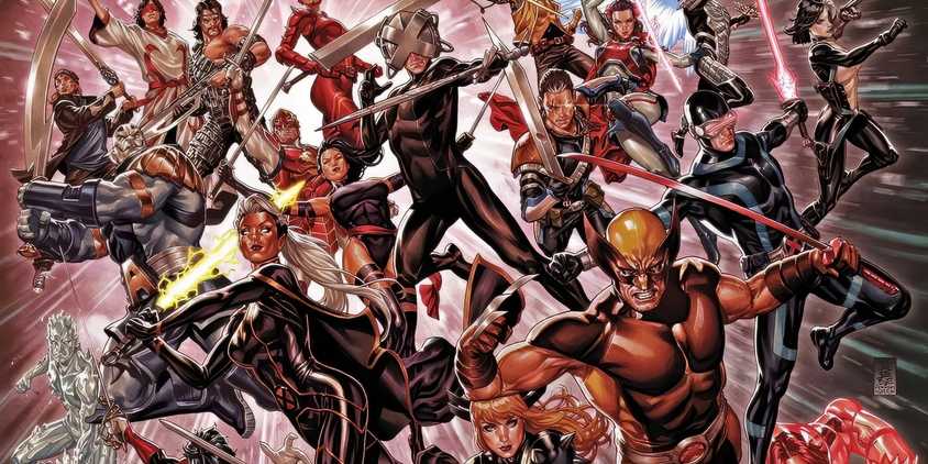 The X-Men charging into battle. 