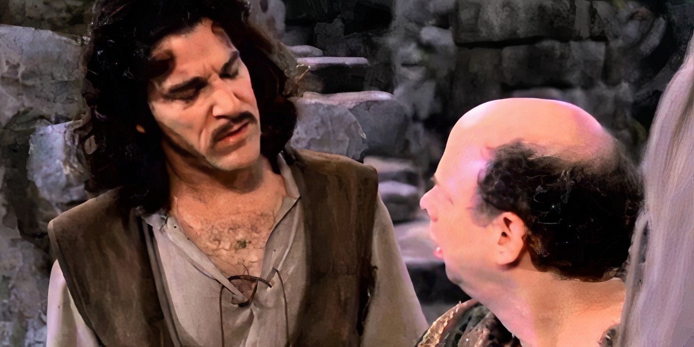 Mandy Patinkin as Inigo Montoya talking to Wallace Shawn as Vizzini about the word inconceivable in The Princess Bride.