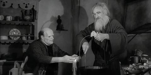 Gene Hackman feeding the monster in Young Frankenstein