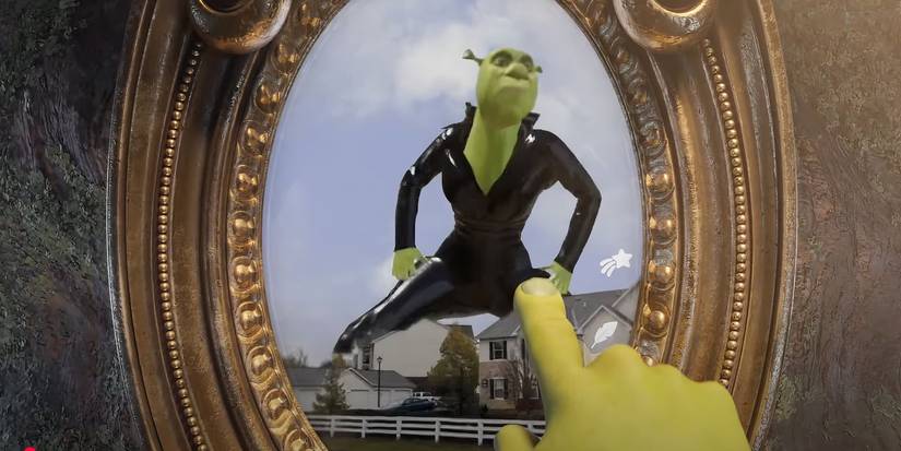 The Shrek dancing filter in the Shrek 5 trailer