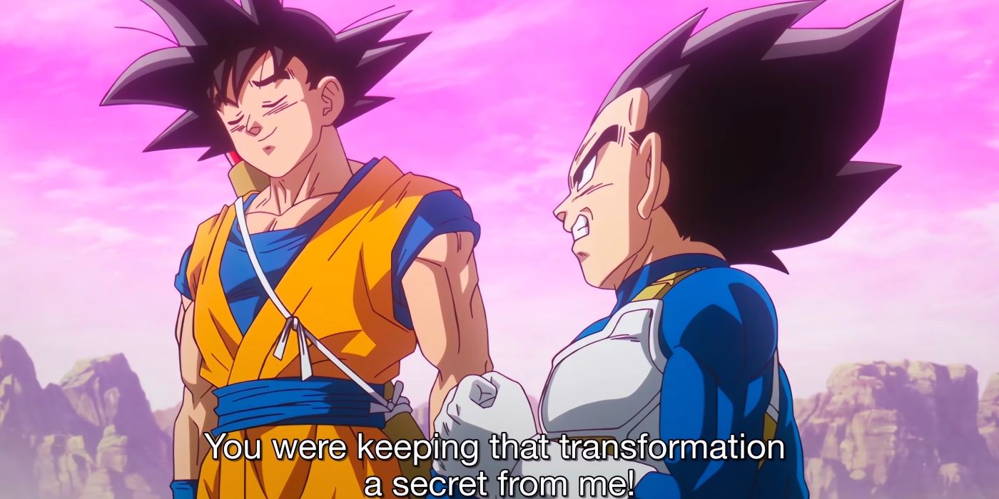 Vegeta angry with Goku for keeping Super Saiyan 4 in secret from the prince. 