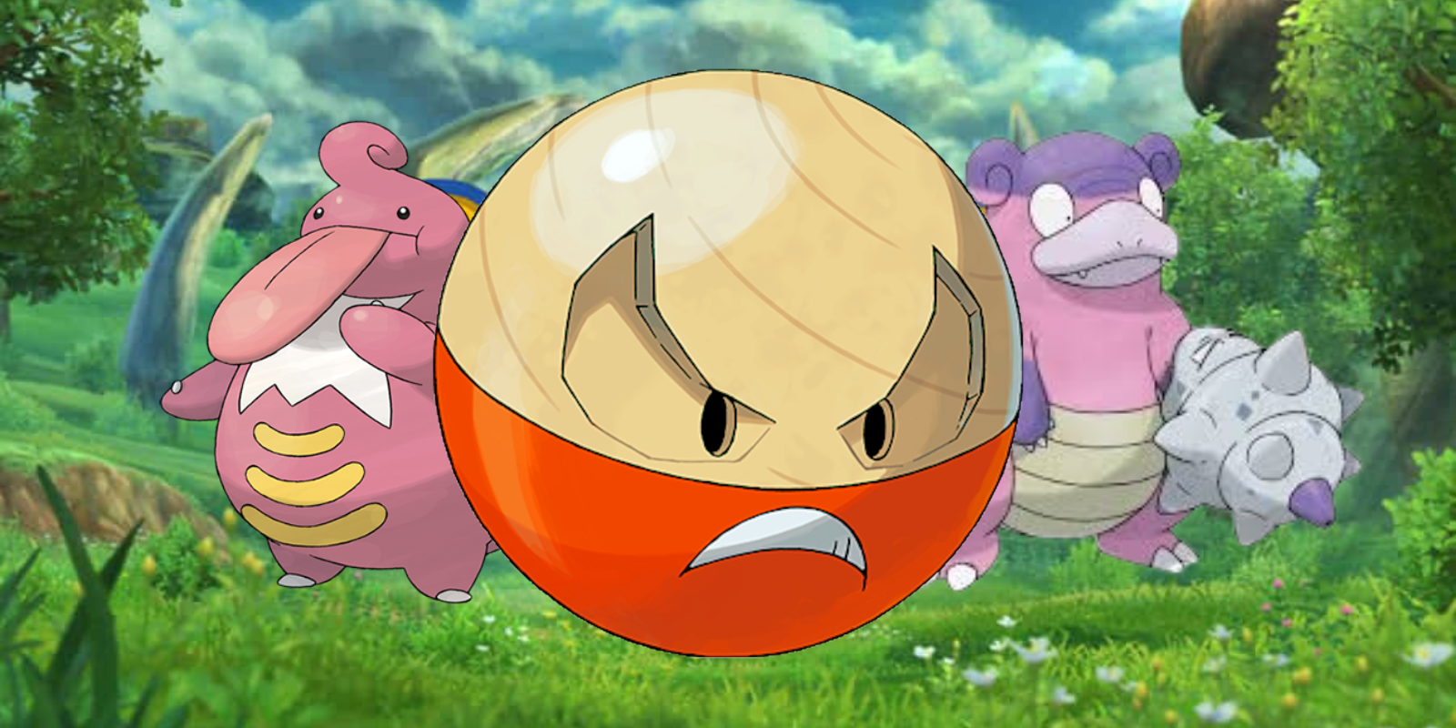 Pokemon GO Battle League Electrode, Slowbro and lickilicky