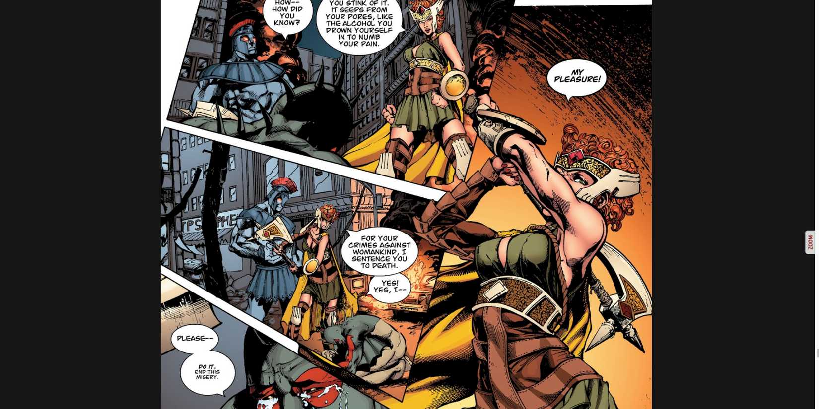 War Woman is about to take out a member of the Guardians of the Globe