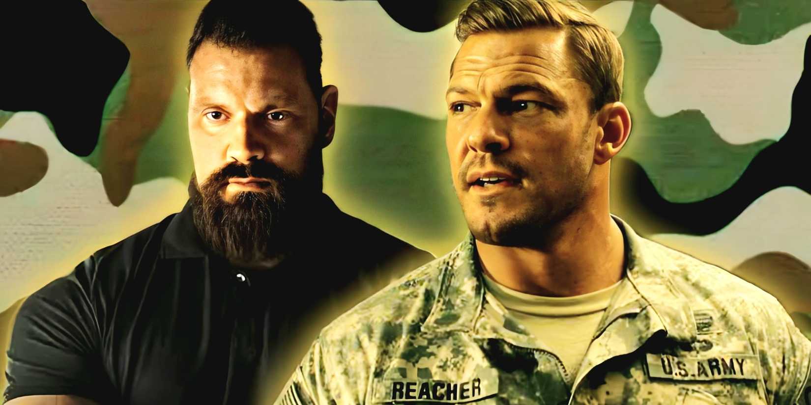 Olivier Richters as Paulie and Alan Ritchson as Jack Reacher in Reacher