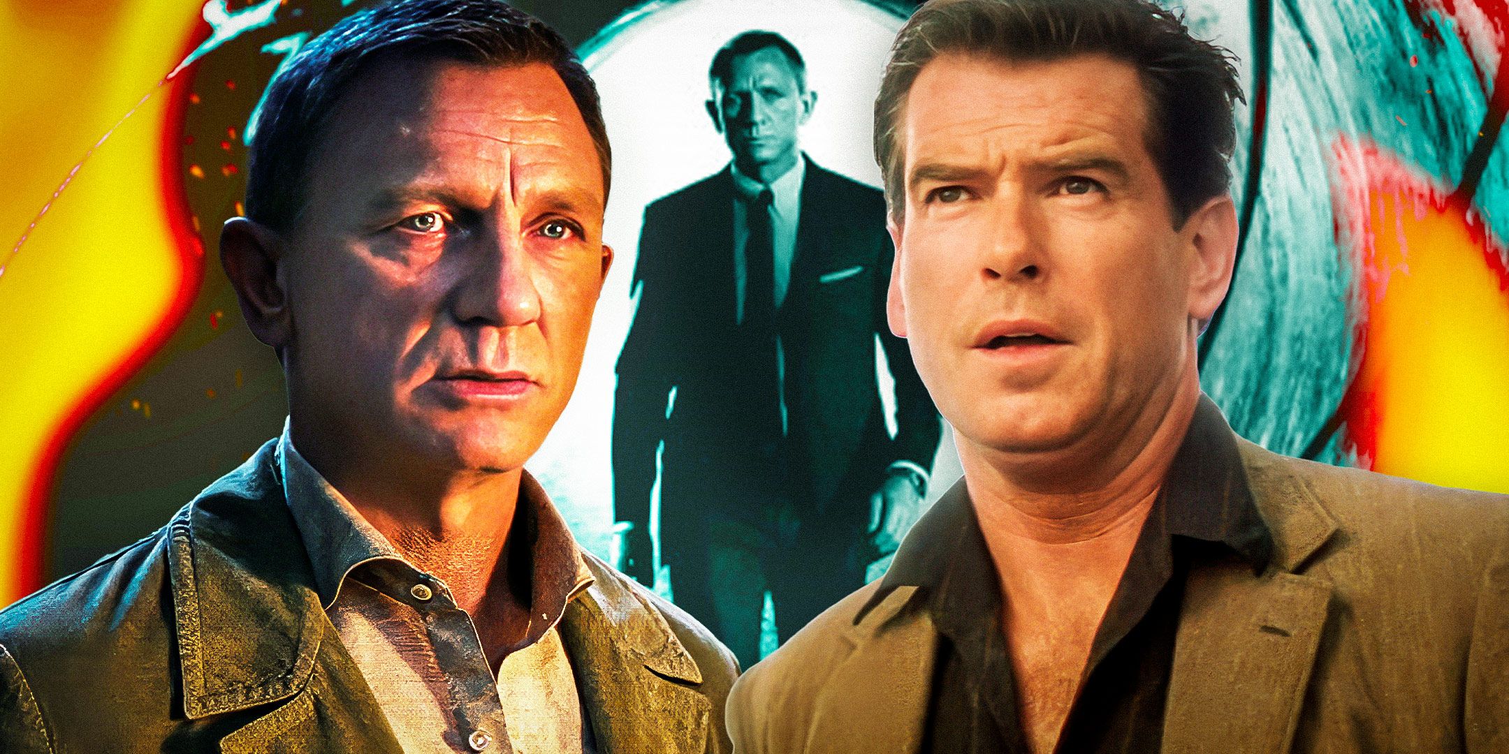 Custom James Bond image of Daniel Craig and Pierce Brosnan as 007