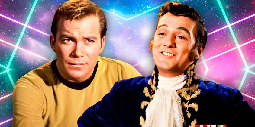 William Campbell as Trelane and William Shatner as Kirk in 1960s Star Trek