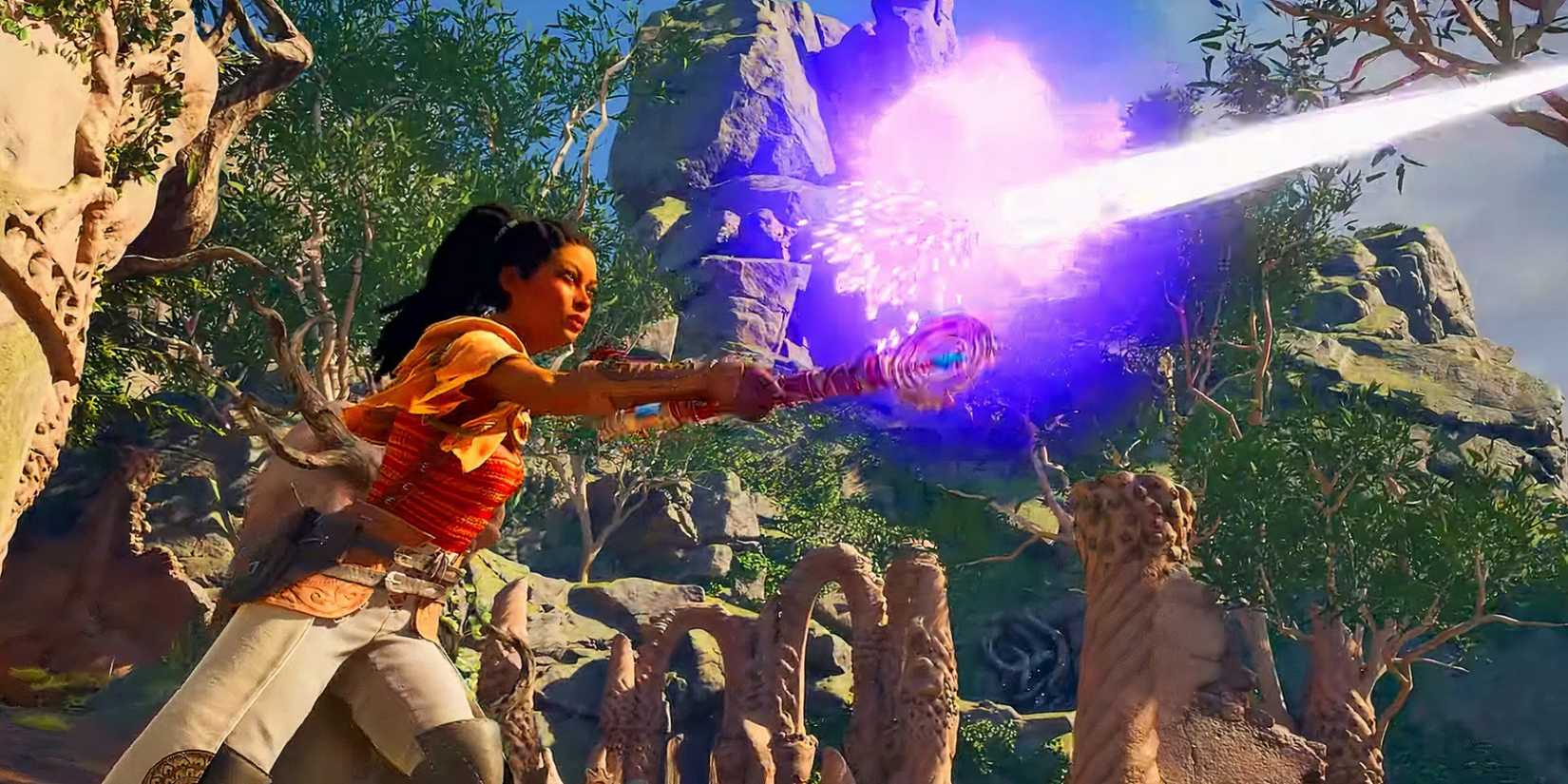 Giatta casting a spell in Avowed