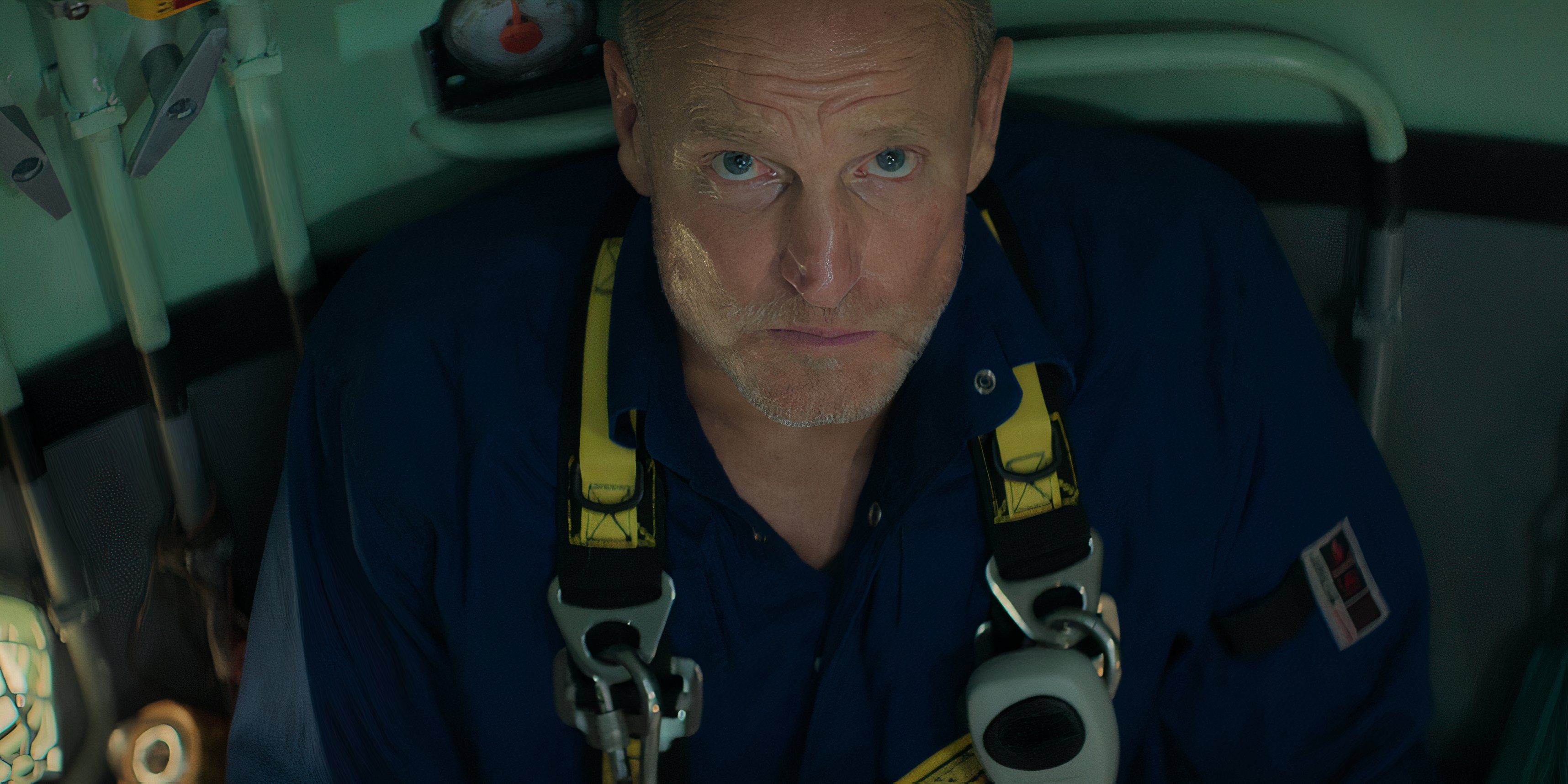 Woody Harrelson looks up in Last Breath