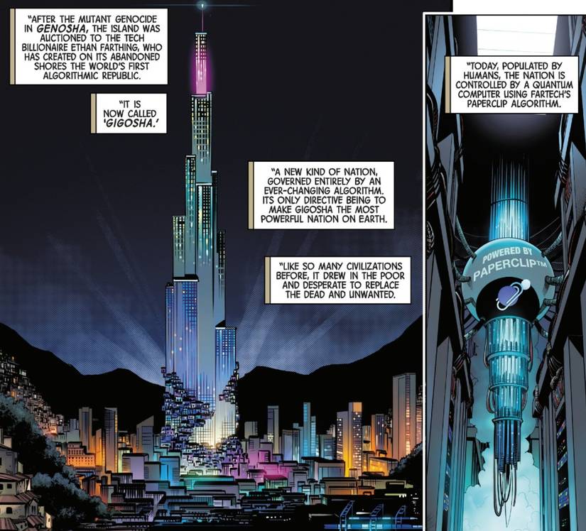 X-Factor #7 Genosha has its name changed to Gigosha and becomes a nation sovereigned by AI