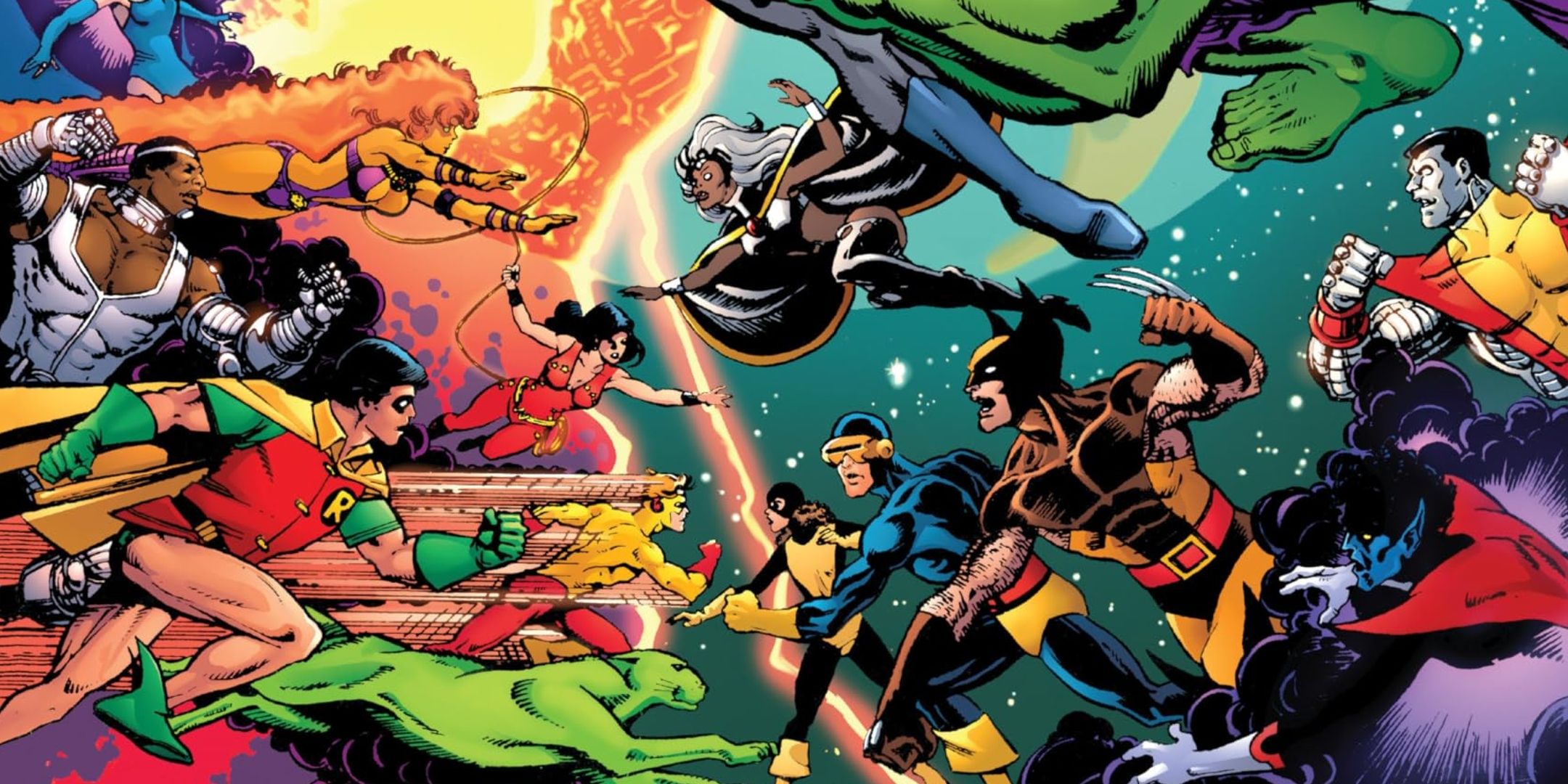 X-Men fighting the Featured Teen Titans