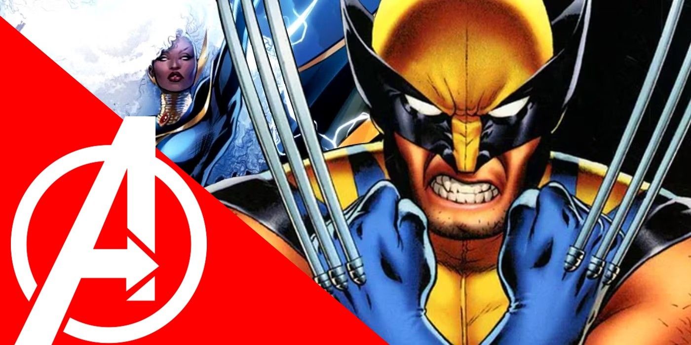 x-men's wolverine and storm with avengers logo 2