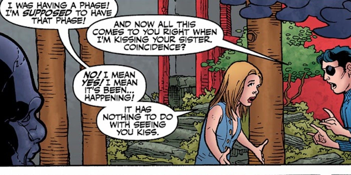 Xander Harris argues with Buffy Summers about his feelings in Buffy the Vampire Slayer Season #31