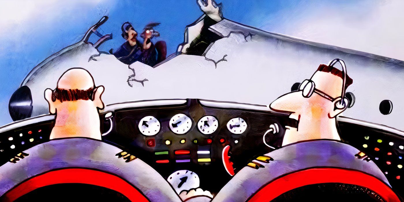 Pilots on a collision course in The Far Side.