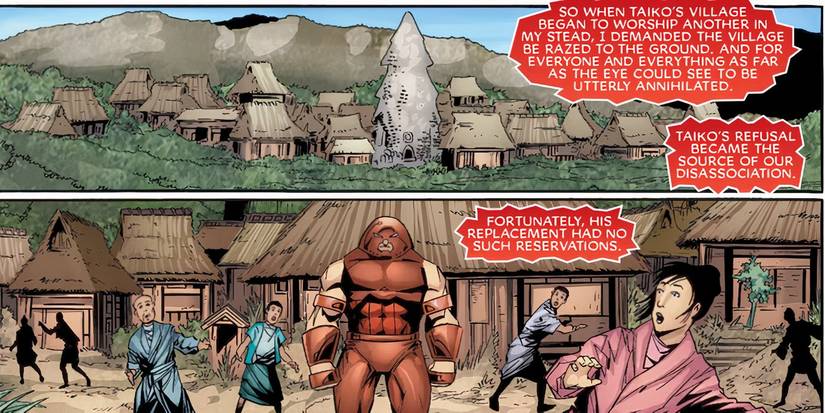 The Juggernaut about to murder an entire village. 