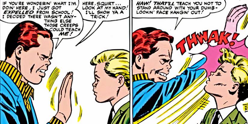 Cain Marko bullying Charles Xavier when they were kids.