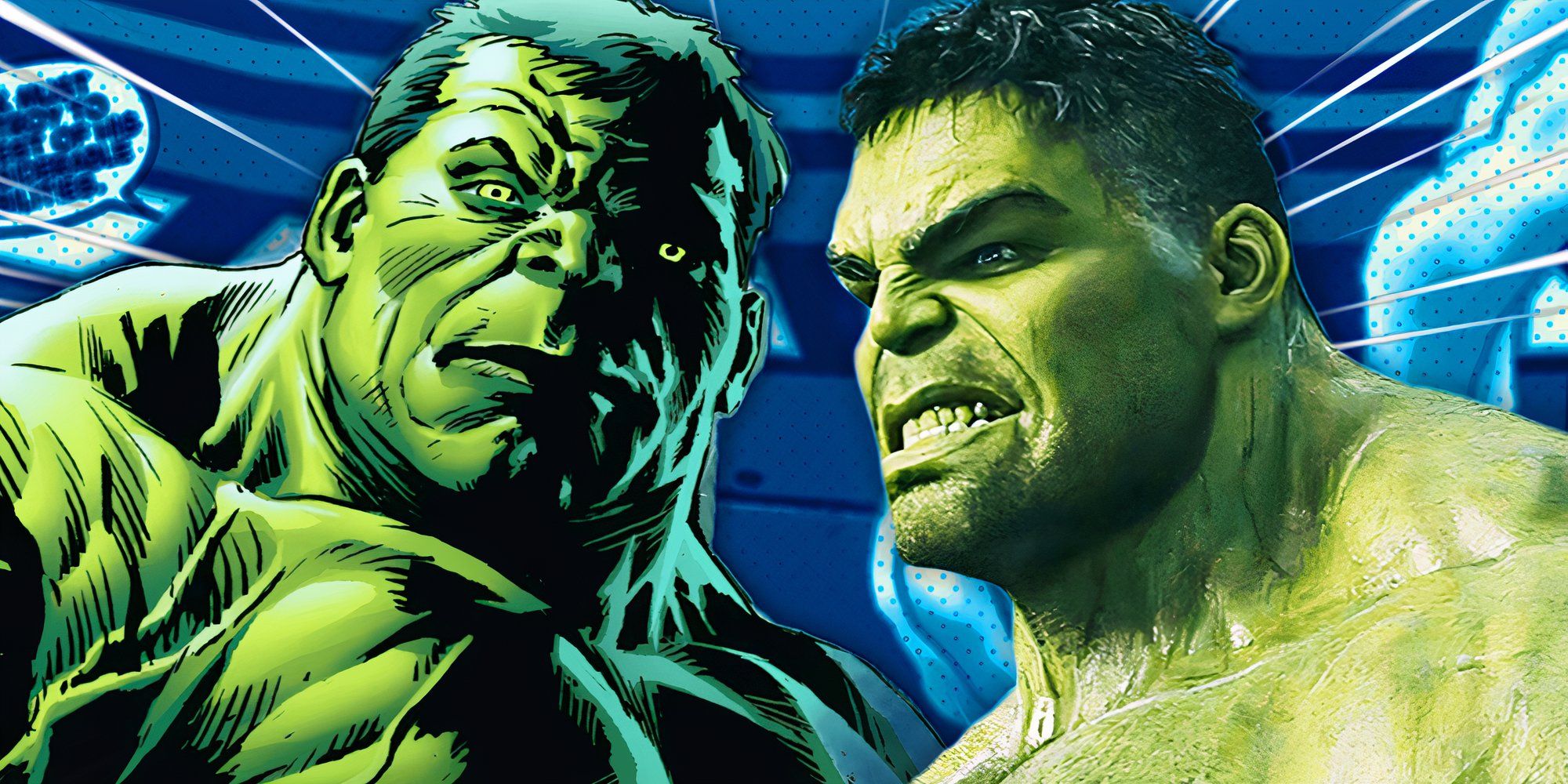 Comic book Hulk and MCU Hulk