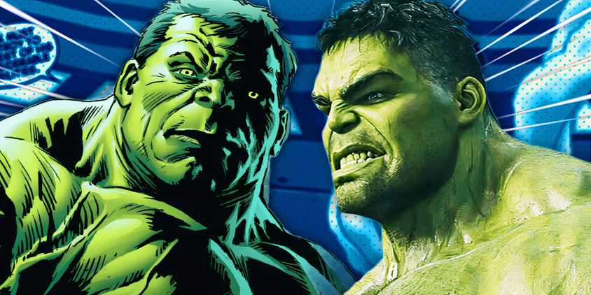 Comic book Hulk and MCU Hulk