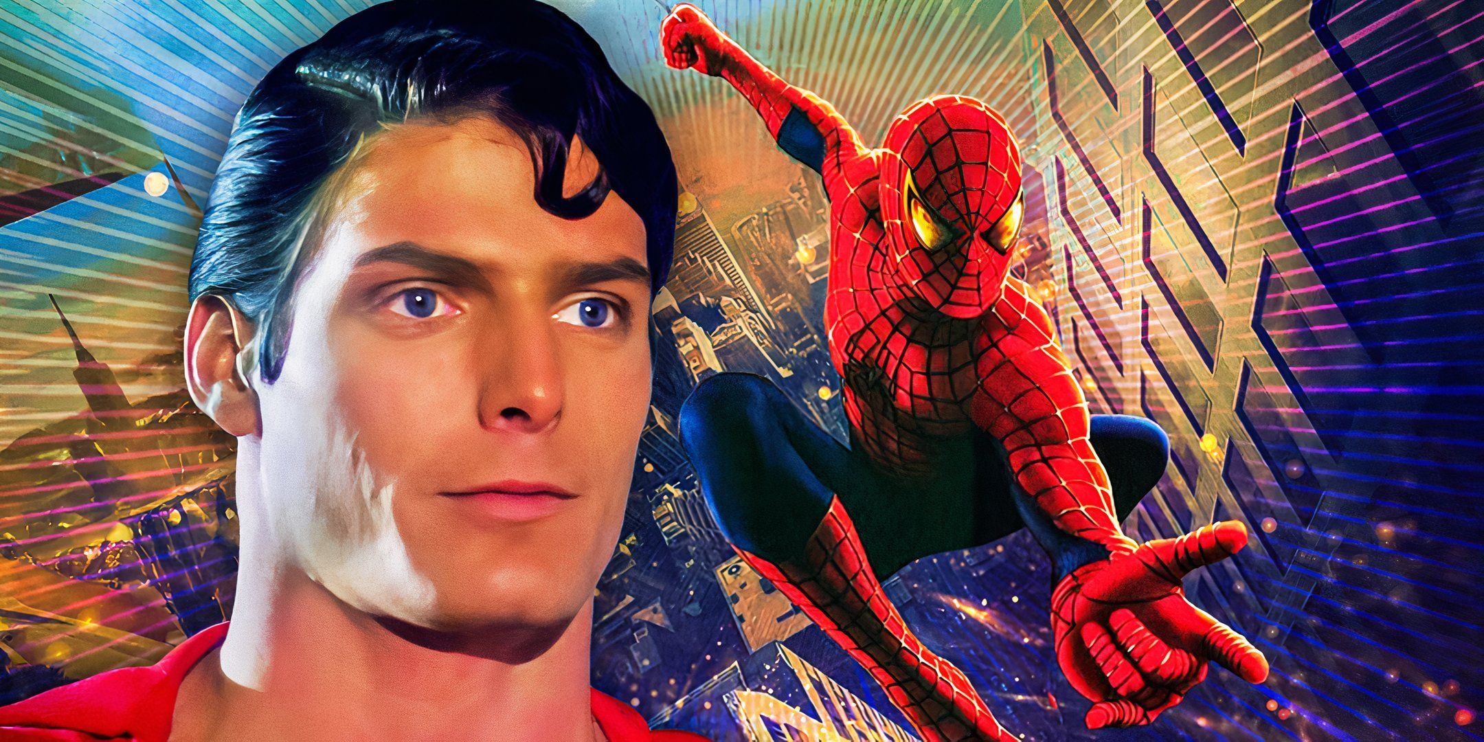 Imagery from Superman and Spider-Man