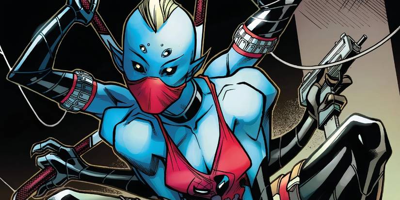 Itsy Bitsy, the human/spider mutant daughter of Spider-Man and Deadpool.