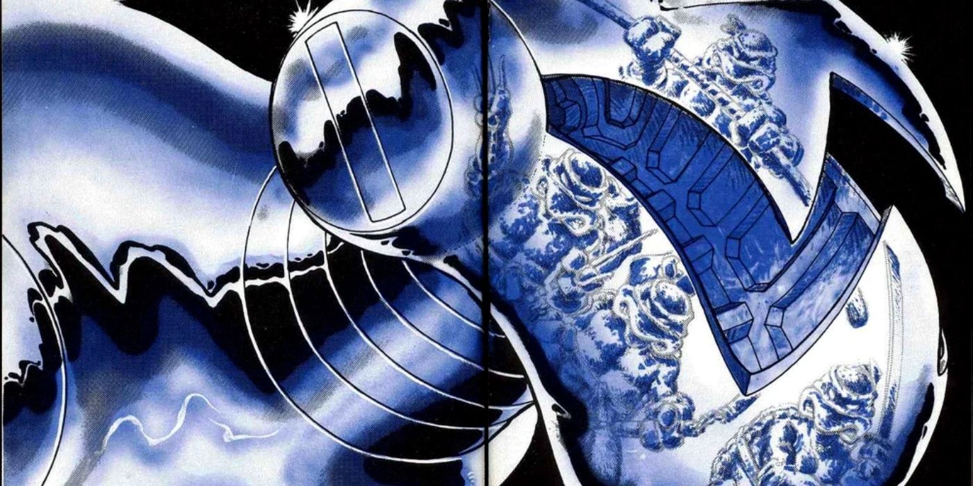 Mouser with the TMNT reflected in its metal head.
