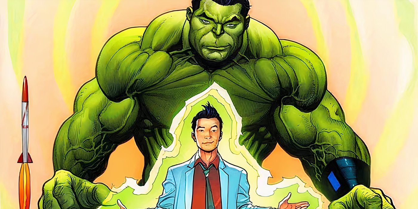 Amadeus Cho em suas formas humanas e hulk. 