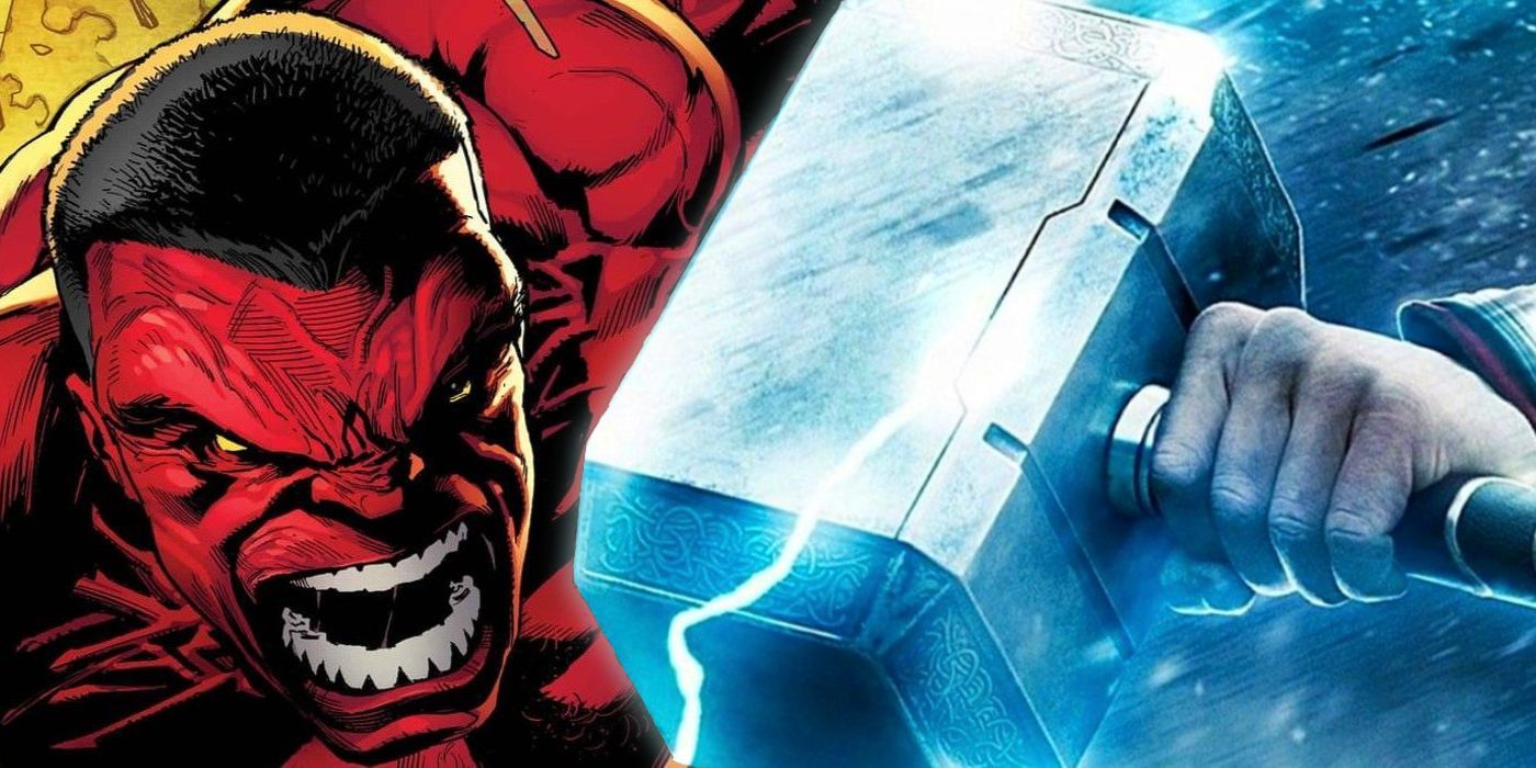 Red Hulk and Thor’s Hammer Mjolnir
