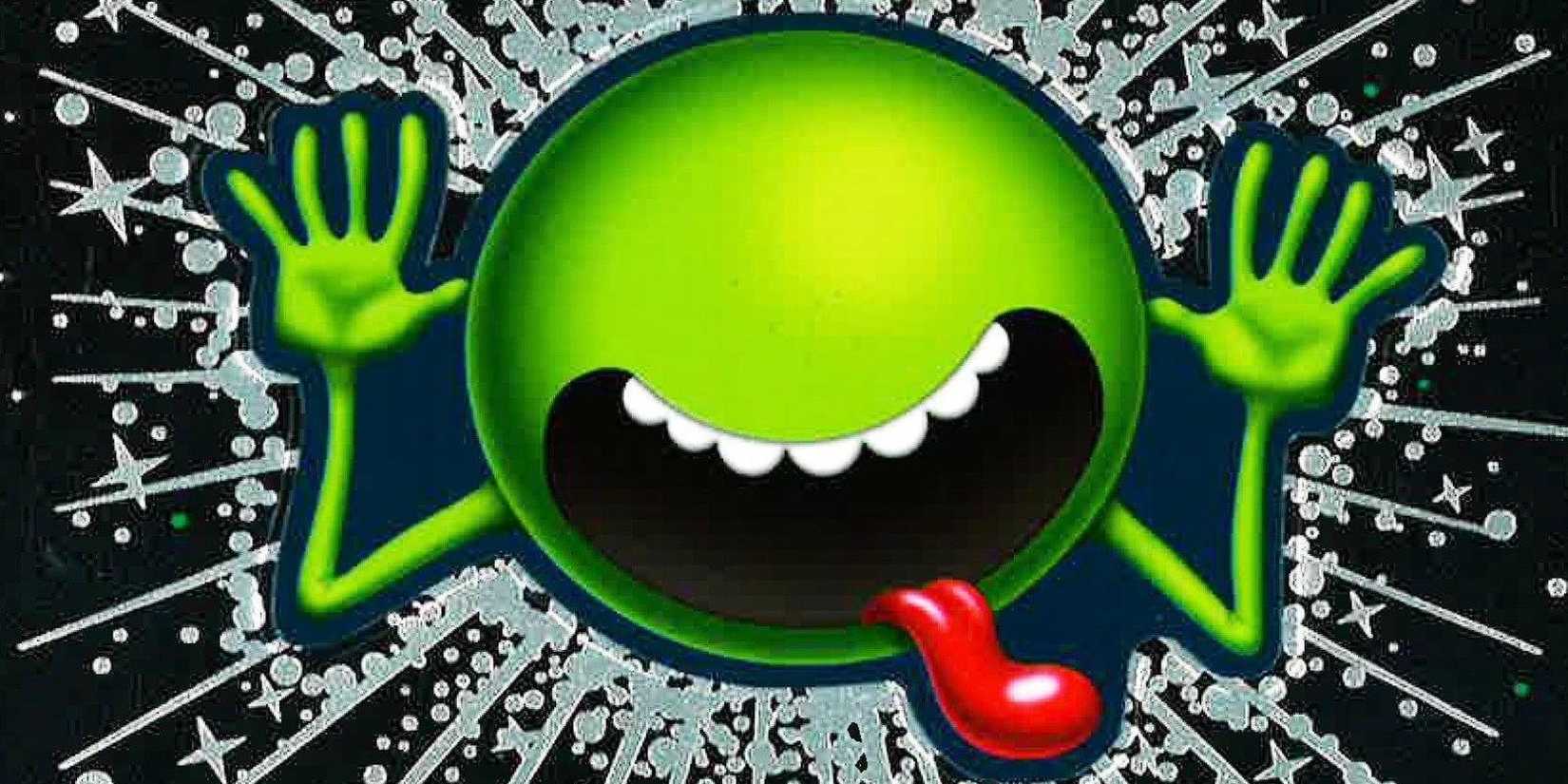 The tongue-out logo from the cover of The Hitchhiker's Guide to the Galaxy