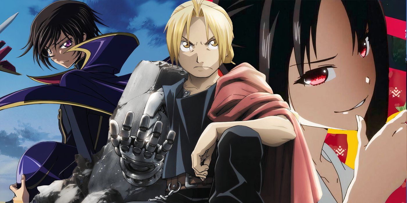 Image featuring Lelouch from Code Geass, Edward from Fullmetal Alchemist: Brotherhood, and Kaguya from Kaguya-Sama: Love is War