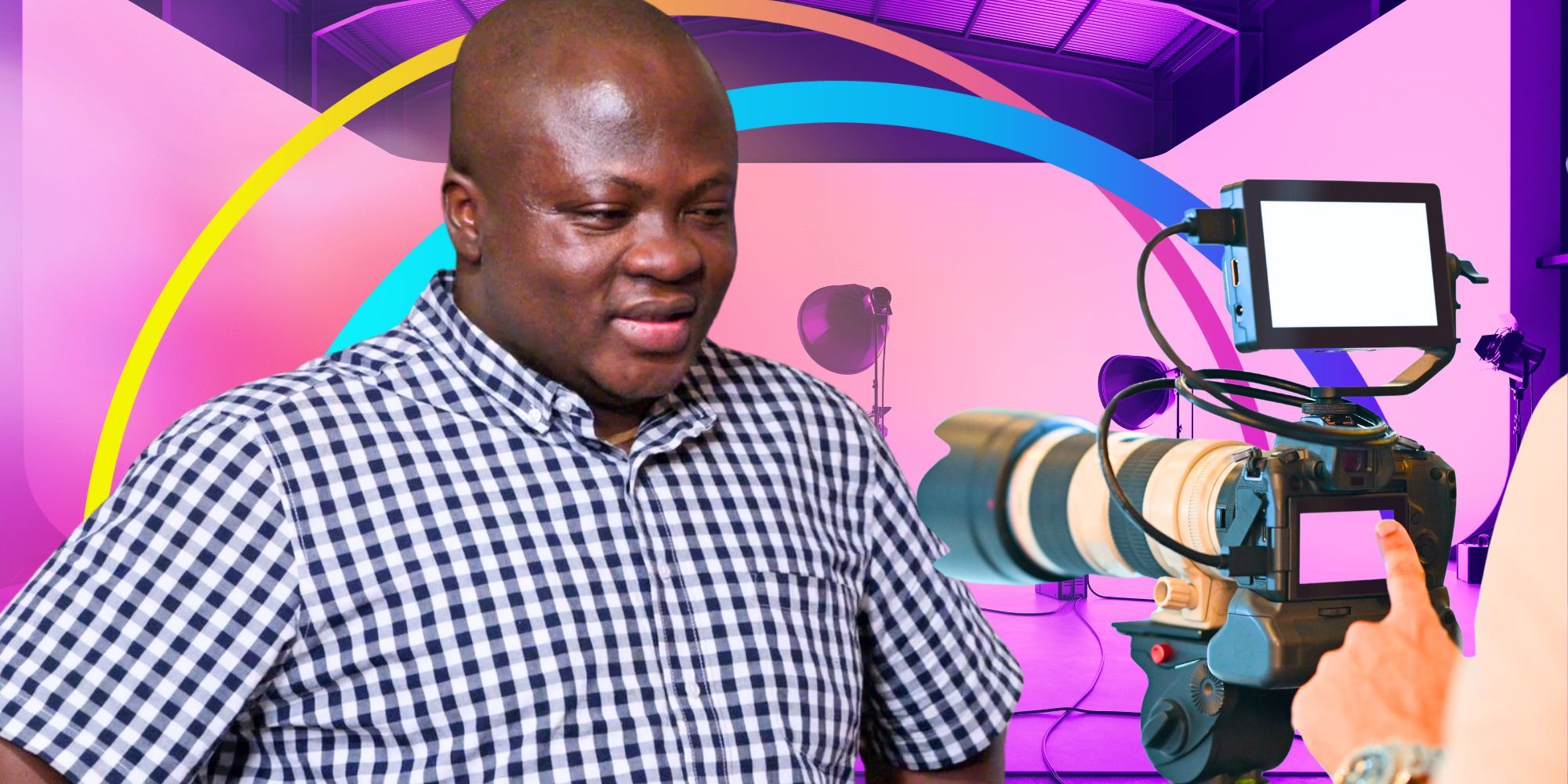90 Day Fiancé’s Michael Ilesanmi smiles for a TV camera.