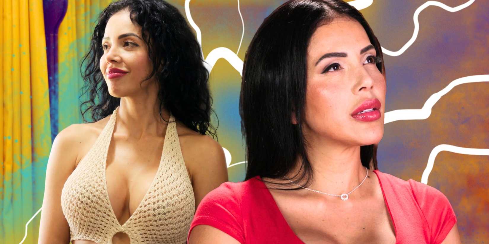 90 Day Fiance Jasmine Pineda in side by side images with different expressions