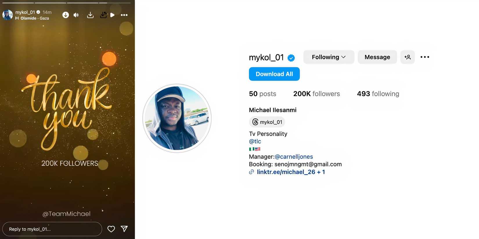 90 Day Fiancé Michael Ilesanmi reaches 200k followers on Instagram
