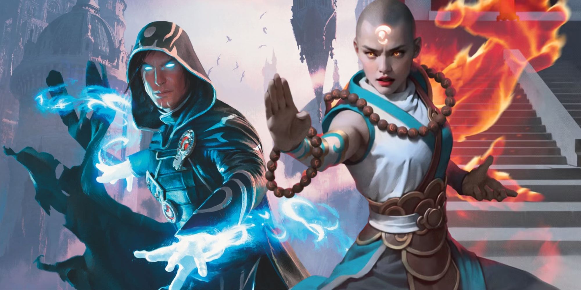 A character from Tarkir Dragonstorm next to an image of Jace from Magic The Gathering